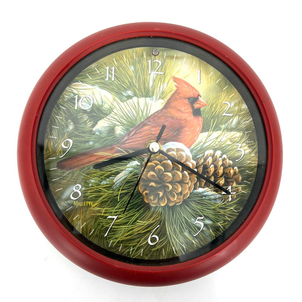 Mark Feldstein Wild Wings Cardinal Chirping Clock Works!